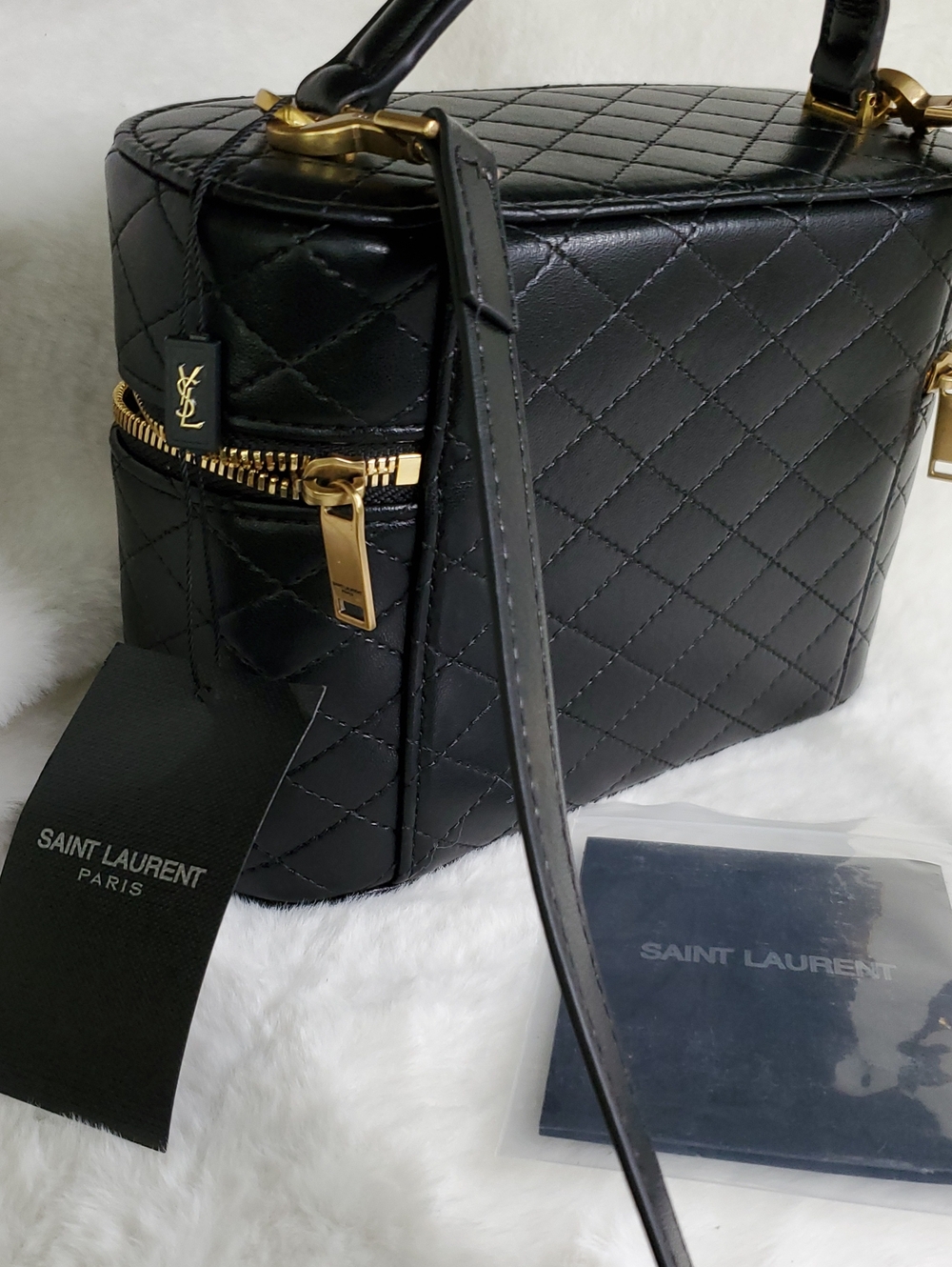 YSL Black Quilted Vanity Satchel with Gold Hardware - Picture 9 of 15